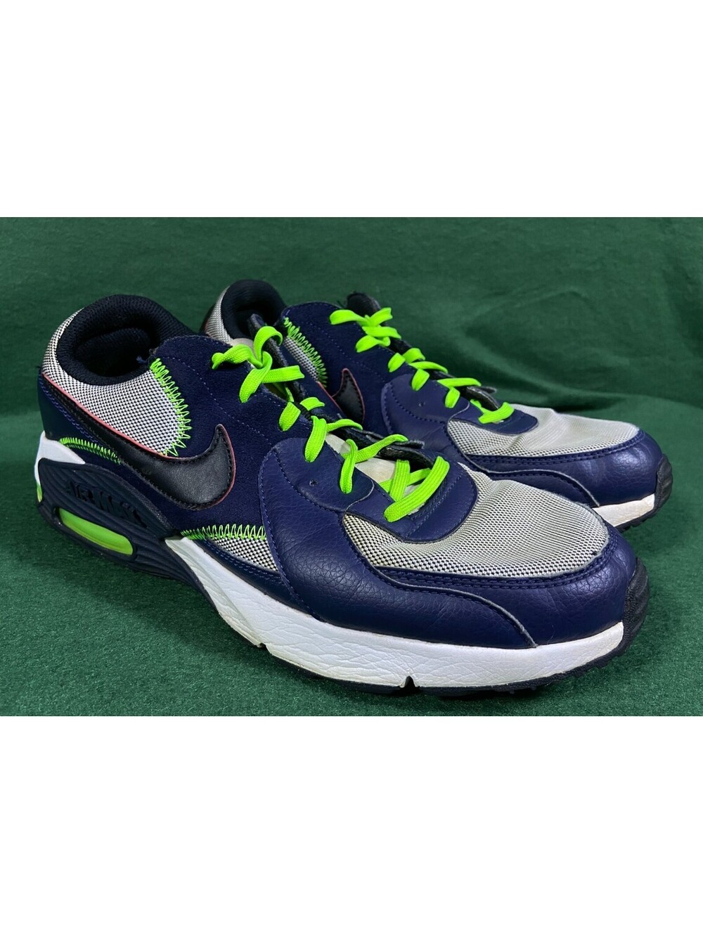 Nike Air Max Excee Blackened Blue Mens 9 CD4165-400 Running Basketball Neon EUC!